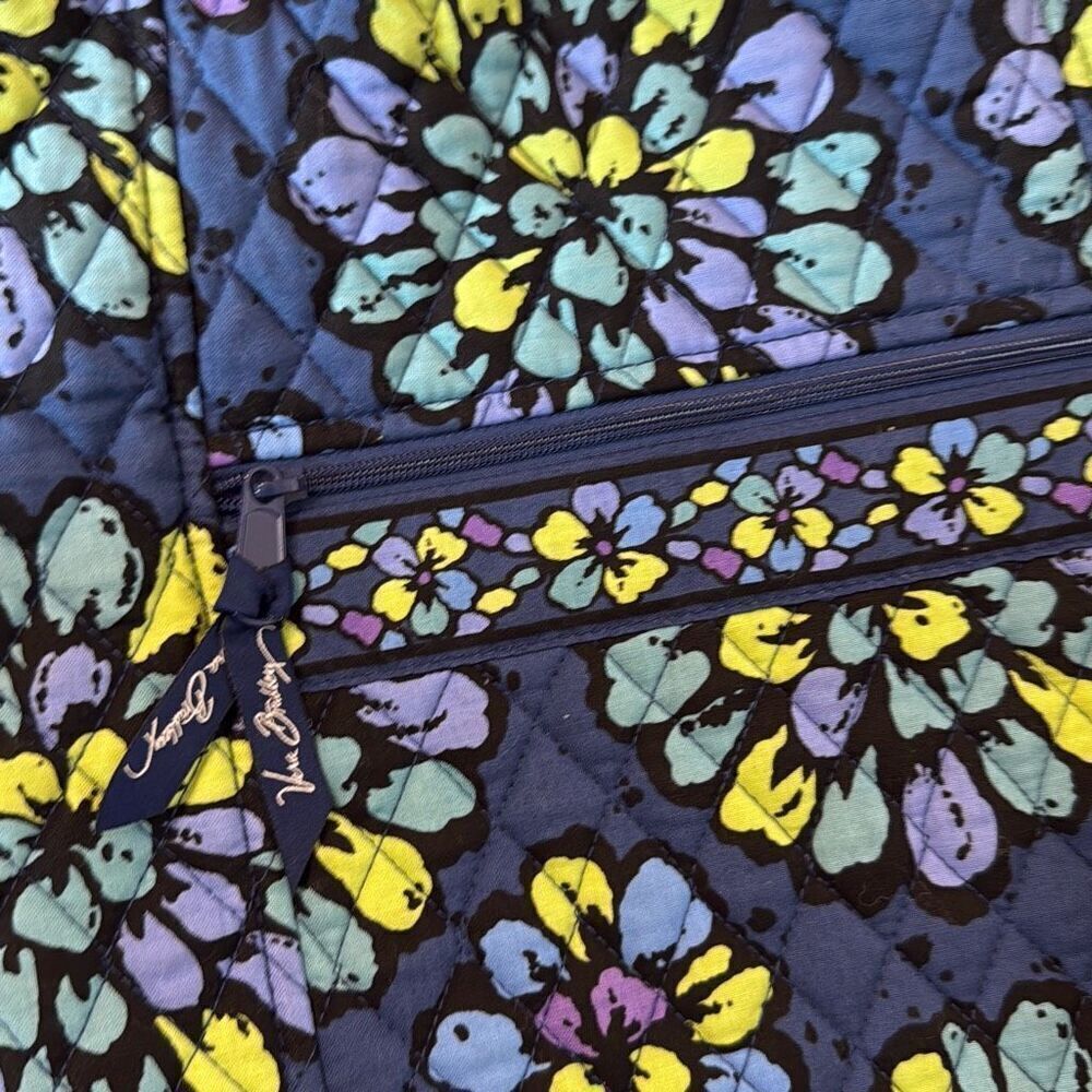 Vera Bradley blue green floral quilted backpack - Picture 5 of 8